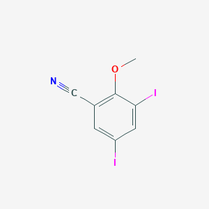 molecular formula C8H5I2NO B8027375 3,5-Diiodo-2-methoxy-benzonitrile 