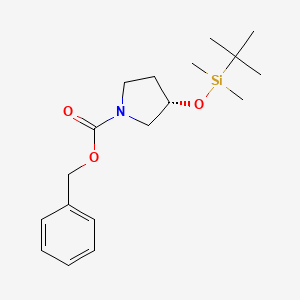 molecular formula C18H29NO3Si B8027385 (S)-Benzyl 3-(tert-butyldimethylsilyloxy) pyrrolidine-1-carboxylate 