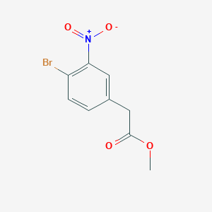 molecular formula C9H8BrNO4 B8027399 Methyl 2-(4-bromo-3-nitrophenyl)acetate 