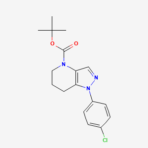 molecular formula C17H20ClN3O2 B8027411 1-(4-Chloro-phenyl)-1,5,6,7-tetrahydro-pyrazolo[4,3-b]pyridine-4-carboxylic acid tert-butyl ester CAS No. 1951439-72-7