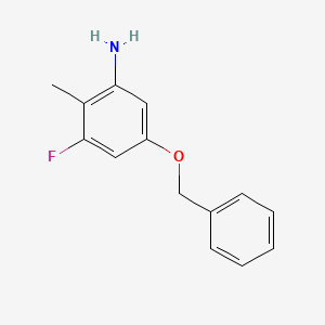 molecular formula C14H14FNO B8027476 5-Benzyloxy-3-fluoro-2-methyl-phenylamine 