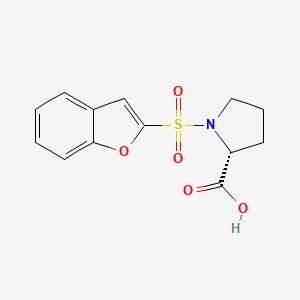 molecular formula C13H13NO5S B8027523 (R)-1-(Benzofuran-2-ylsulfonyl)pyrrolidine-2-carboxylic acid 