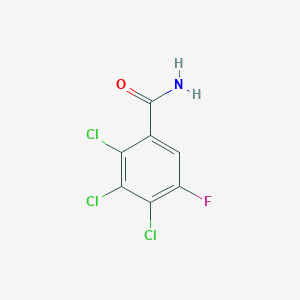 molecular formula C7H3Cl3FNO B8027549 5-Fluoro-2,3,4-trichlorobenzamide 