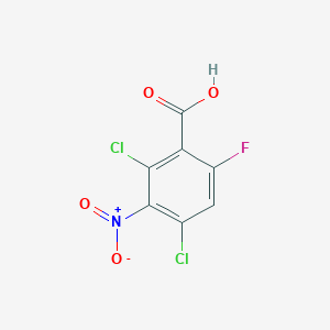 molecular formula C7H2Cl2FNO4 B8027563 2,4-Dichloro-6-fluoro-3-nitrobenzoic acid 