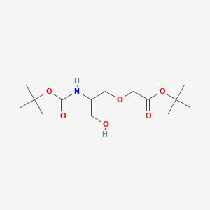 molecular formula C14H27NO6 B8027598 (2-tert-Butoxycarbonylamino-3-hydroxy-propoxy)-acetic acid tert-butyl ester 
