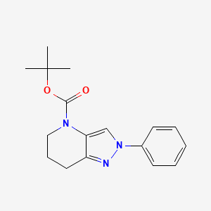 molecular formula C17H21N3O2 B8027671 2-Phenyl-2,5,6,7-tetrahydro-pyrazolo[4,3-b]pyridine-4-carboxylic acid tert-butyl ester 