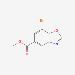 molecular formula C9H6BrNO3 B8027683 7-Bromo-benzooxazole-5-carboxylic acid methyl ester 