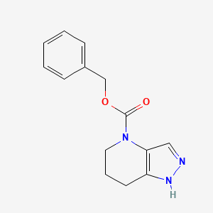 molecular formula C14H15N3O2 B8027686 1,5,6,7-Tetrahydro-pyrazolo[4,3-b]pyridine-4-carboxylic acid benzyl ester 