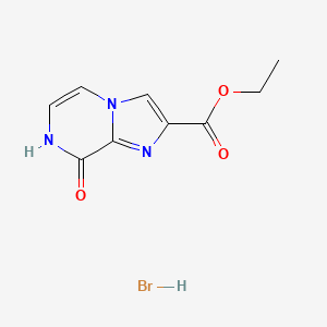 molecular formula C9H10BrN3O3 B8027691 8-Hydroxy-imidazo[1,2-a]pyrazine-2-carboxylic acid ethyl ester hydrobromide 
