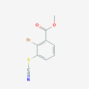 molecular formula C9H6BrNO2S B8027695 2-Bromo-3-thiocyanato-benzoic acid methyl ester 