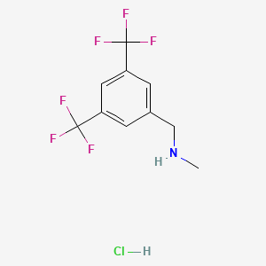 molecular formula C10H10ClF6N B8027734 1-(3,5-Bis(trifluoromethyl)phenyl)-N-methylmethanamine hydrochloride 