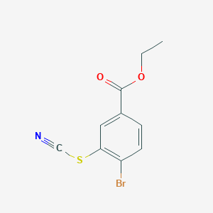 molecular formula C10H8BrNO2S B8027765 4-Bromo-3-thiocyanato-benzoic acid ethyl ester 