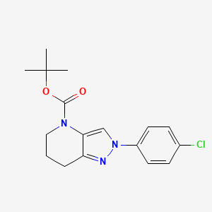 molecular formula C17H20ClN3O2 B8027819 2-(4-Chloro-phenyl)-2,5,6,7-tetrahydro-pyrazolo[4,3-b]pyridine-4-carboxylic acid tert-butyl ester 