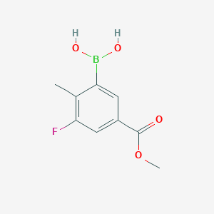 molecular formula C9H10BFO4 B8027824 3-Fluoro-5-(methoxycarbonyl)-2-methylphenylboronic acid 