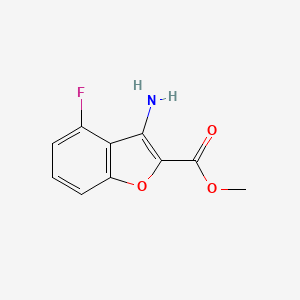 molecular formula C10H8FNO3 B8027855 3-Amino-4-fluoro-benzofuran-2-carboxylic acid methyl ester 