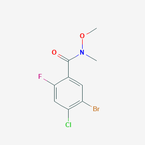 molecular formula C9H8BrClFNO2 B8027867 5-Bromo-4-chloro-2-fluoro-N-methoxy-N-methyl-benzamide 