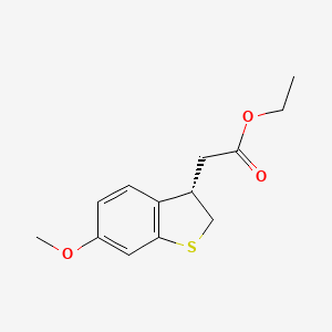 molecular formula C13H16O3S B8027898 (S)-Ethyl 2-(6-methoxy-2,3-dihydrobenzo[b]thiophen-3-yl)acetate 