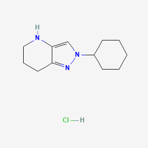 molecular formula C12H20ClN3 B8027940 2-Cyclohexyl-4,5,6,7-tetrahydro-2H-pyrazolo[4,3-b]pyridine hydrochloride 