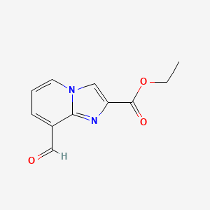 molecular formula C11H10N2O3 B8027947 8-Formyl-imidazo[1,2-a]pyridine-2-carboxylic acid ethyl ester 