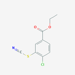 molecular formula C10H8ClNO2S B8027963 4-Chloro-3-thiocyanato-benzoic acid ethyl ester 