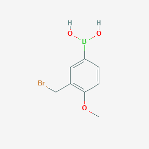 molecular formula C8H10BBrO3 B8027968 (3-(Bromomethyl)-4-methoxyphenyl)boronic acid 