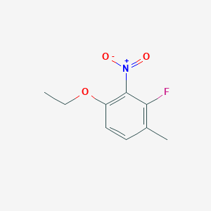 molecular formula C9H10FNO3 B8028079 1-Ethoxy-3-fluoro-4-methyl-2-nitrobenzene 