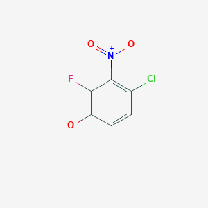molecular formula C7H5ClFNO3 B8028085 1-Chloro-3-fluoro-4-methoxy-2-nitrobenzene 