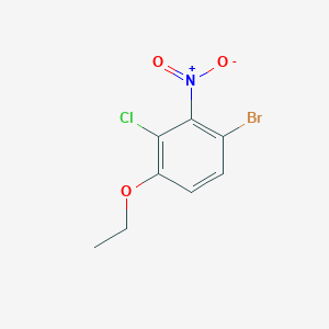 molecular formula C8H7BrClNO3 B8028112 1-Bromo-3-chloro-4-ethoxy-2-nitrobenzene 