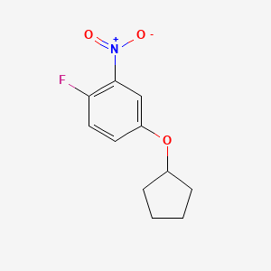 molecular formula C11H12FNO3 B8028246 4-(Cyclopentyloxy)-1-fluoro-2-nitrobenzene 