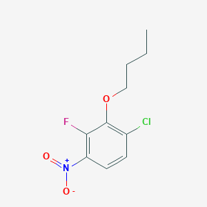 molecular formula C10H11ClFNO3 B8028311 2-Butoxy-1-chloro-3-fluoro-4-nitrobenzene 