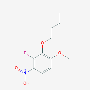 molecular formula C11H14FNO4 B8028319 2-Butoxy-3-fluoro-1-methoxy-4-nitrobenzene 