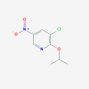 molecular formula C8H9ClN2O3 B8028360 3-Chloro-5-nitro-2-(propan-2-yloxy)pyridine 