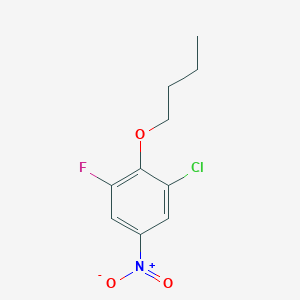 molecular formula C10H11ClFNO3 B8028380 2-Butoxy-1-chloro-3-fluoro-5-nitrobenzene 
