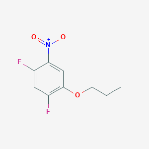 molecular formula C9H9F2NO3 B8028396 1,5-Difluoro-2-nitro-4-propoxybenzene 