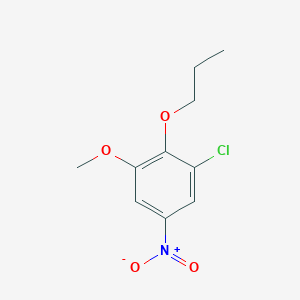 molecular formula C10H12ClNO4 B8028397 1-Chloro-3-methoxy-5-nitro-2-propoxybenzene 