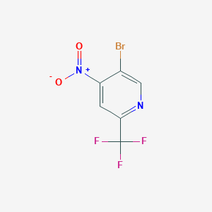 molecular formula C6H2BrF3N2O2 B8028430 5-Bromo-4-nitro-2-(trifluoromethyl)pyridine 