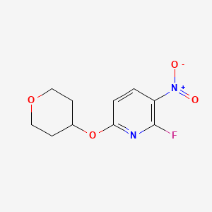 molecular formula C10H11FN2O4 B8028441 2-Fluoro-3-nitro-6-(oxan-4-yloxy)pyridine 