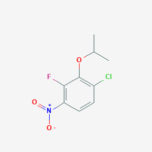 molecular formula C9H9ClFNO3 B8028476 1-Chloro-3-fluoro-4-nitro-2-(propan-2-yloxy)benzene 