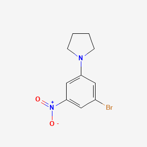 molecular formula C10H11BrN2O2 B8028601 1-(3-Bromo-5-nitrophenyl)pyrrolidine 