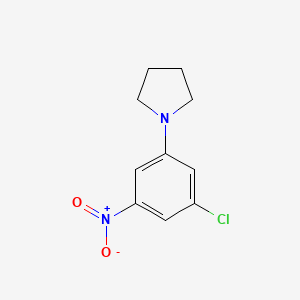 molecular formula C10H11ClN2O2 B8028605 1-(3-Chloro-5-nitrophenyl)pyrrolidine CAS No. 1881288-59-0