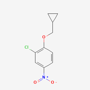 molecular formula C10H10ClNO3 B8028610 2-Chloro-1-(cyclopropylmethoxy)-4-nitro-benzene 