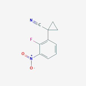 molecular formula C10H7FN2O2 B8028615 1-(2-Fluoro-3-nitrophenyl)cyclopropane-1-carbonitrile 