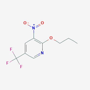 molecular formula C9H9F3N2O3 B8028618 3-Nitro-2-propoxy-5-(trifluoromethyl)pyridine 