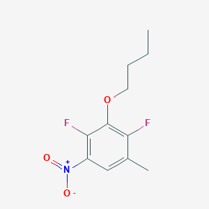 molecular formula C11H13F2NO3 B8028642 3-Butoxy-2,4-difluoro-5-methyl-1-nitrobenzene 