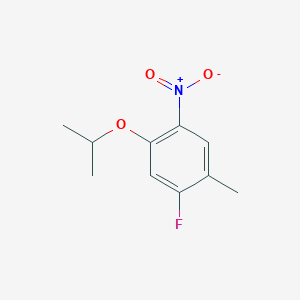molecular formula C10H12FNO3 B8028656 1-Fluoro-2-methyl-4-nitro-5-(propan-2-yloxy)benzene 