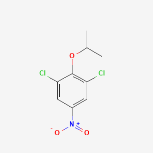molecular formula C9H9Cl2NO3 B8028664 1,3-Dichloro-5-nitro-2-(propan-2-yloxy)benzene 