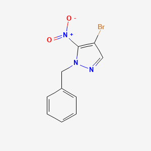 molecular formula C10H8BrN3O2 B8028680 1-benzyl-4-bromo-5-nitro-1H-pyrazole 