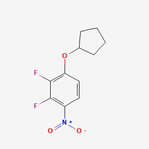 molecular formula C11H11F2NO3 B8028685 1-(Cyclopentyloxy)-2,3-difluoro-4-nitrobenzene 