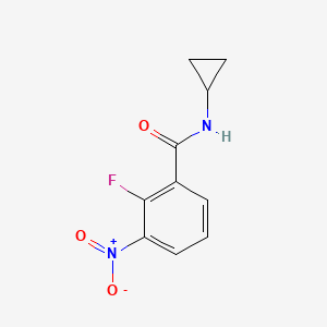 molecular formula C10H9FN2O3 B8028699 N-Cyclopropyl-2-fluoro-3-nitrobenzamide 