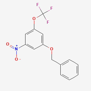 molecular formula C14H10F3NO4 B8028760 1-(Benzyloxy)-3-nitro-5-(trifluoromethoxy)benzene 